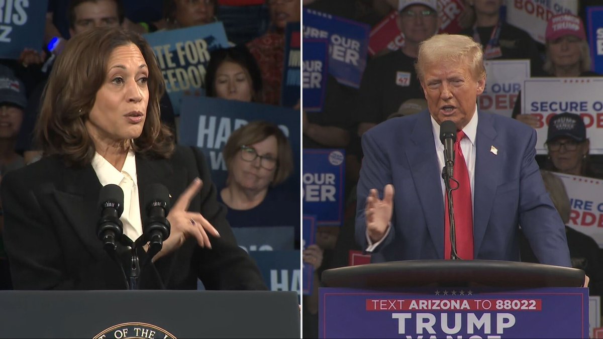 Weekend split-screen: Wildly different remarks from Harris, Trump