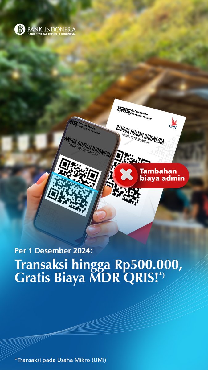 #Sobatrupiah, per 1 Desember 2024 MDR QRIS diperluas menjadi 0% untuk transaksi hingga Rp500.000 di merchant Usaha Mikro (UMi). Kabar menarik! Lalu, bagaimana jika masih ada merchant yang membebankan biaya MDR kepada pembeli?