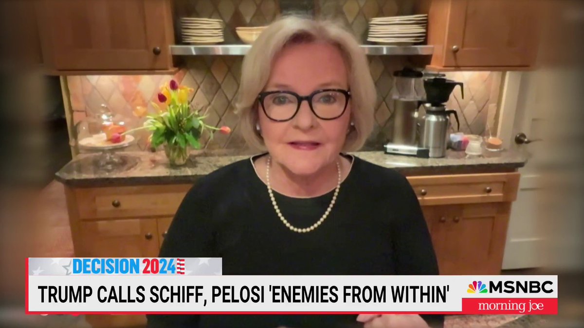 "Shame on Mike Johnson, shame on the Wall Street Journal, and really, shame on poor Lindsey [Graham]." —Claire McCaskill reacts to Trump allies continuing to downplay Trump's escalating rhetoric threatening the 'enemy from within'