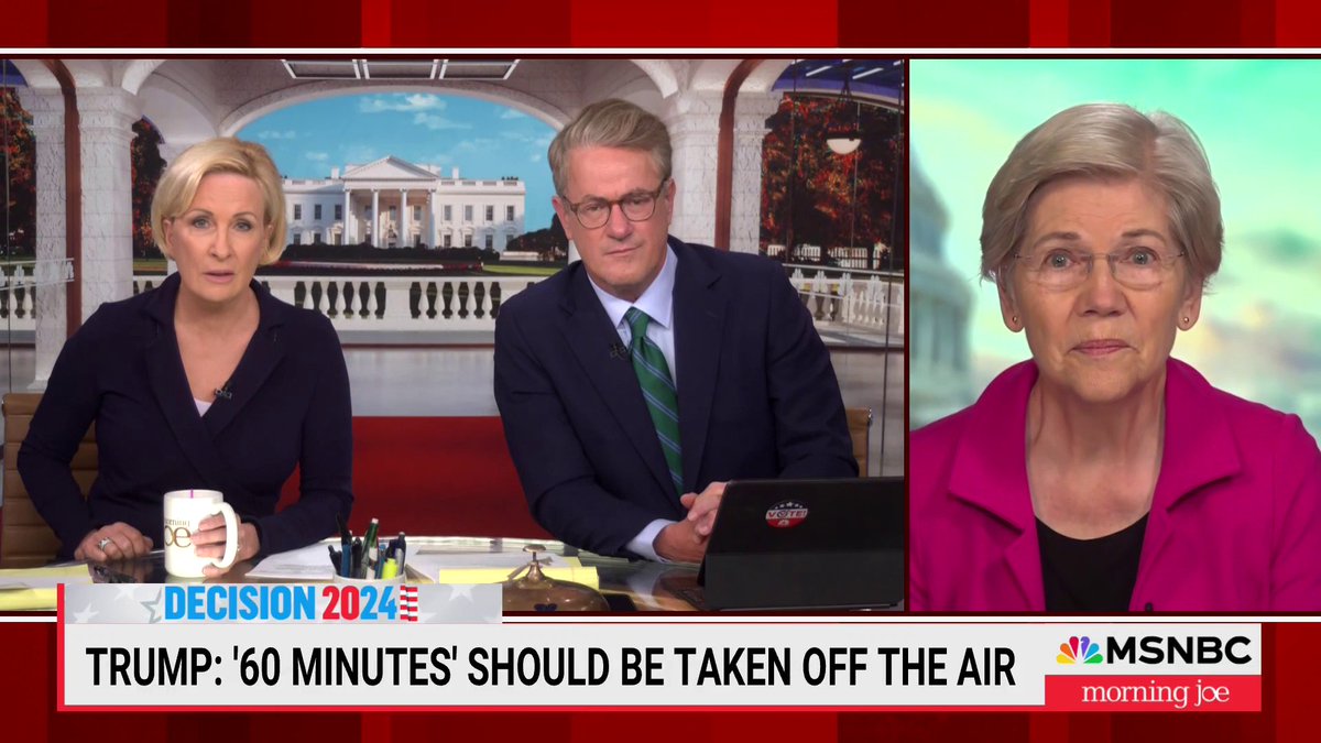 "We truly have to understand that in this election, there's a man who's telling us loud and clear: give him the chance, and he will be a dictator— He wants to destroy our democracy because he wants all the power for himself."— Elizabeth Warren on Trump's escalating threats on the media