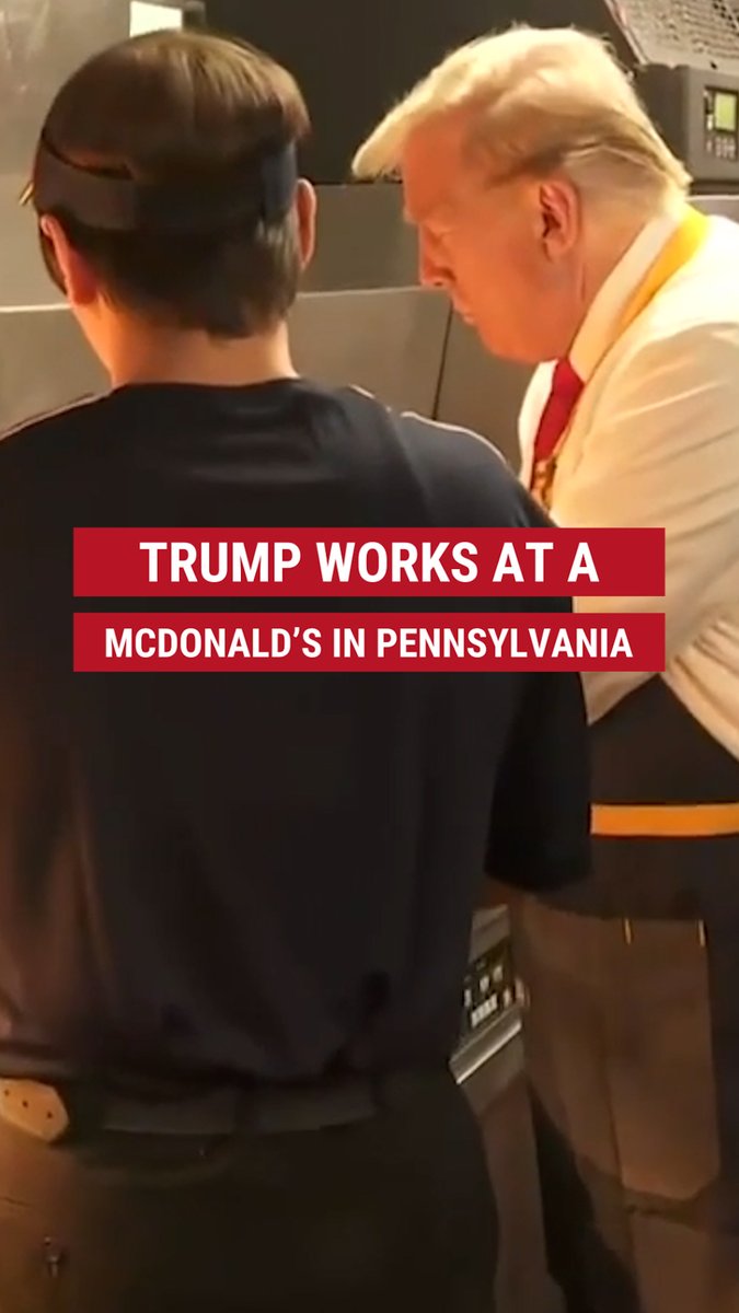 'I LOVE MCDONALDS': Former President Trump took on a new job as he cooked and served french fries to customers at McDonald's on Sunday afternoon in Pennsylvania, while dishing out plenty of jabs at VP Harris.