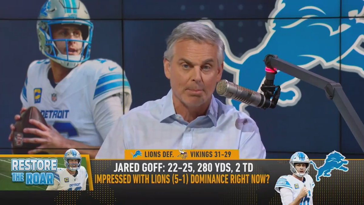"Chiefs vs. Lions Super Bowl, it's kind of starting to feel inevitable. You don't have to reach for the narrative." — @ColinCowherd on Detroit handing Vikings first loss