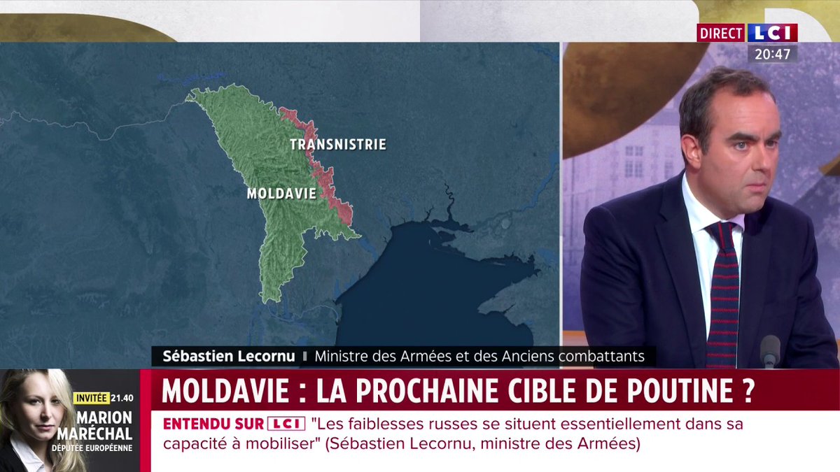🗣️ La Moldavie "est déjà dans la menace" russe, alerte Sébastien Lecornu ▶️ Darius Rochebin