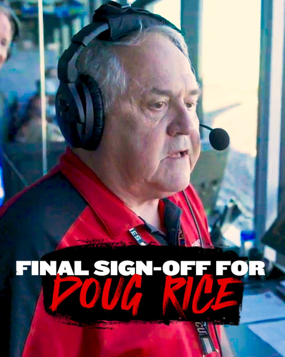 The checkered flag flies on an outstanding career. Thanks for the memories, Doug Rice. 👏
