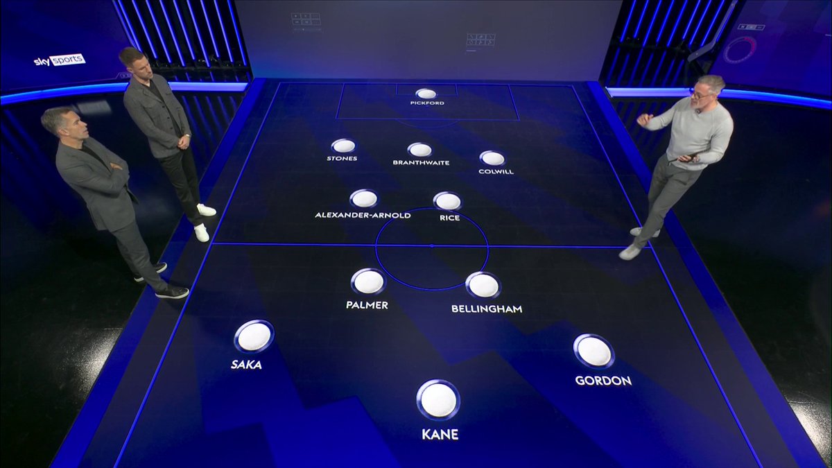 Jarrad Branthwaite alongside John Stones 🧱 Cole Palmer in the 10 ✨ No room for Phil Foden 👀 Do you agree with Jamie Carragher's England XI to shape up for the first time under Thomas Tuchel?
