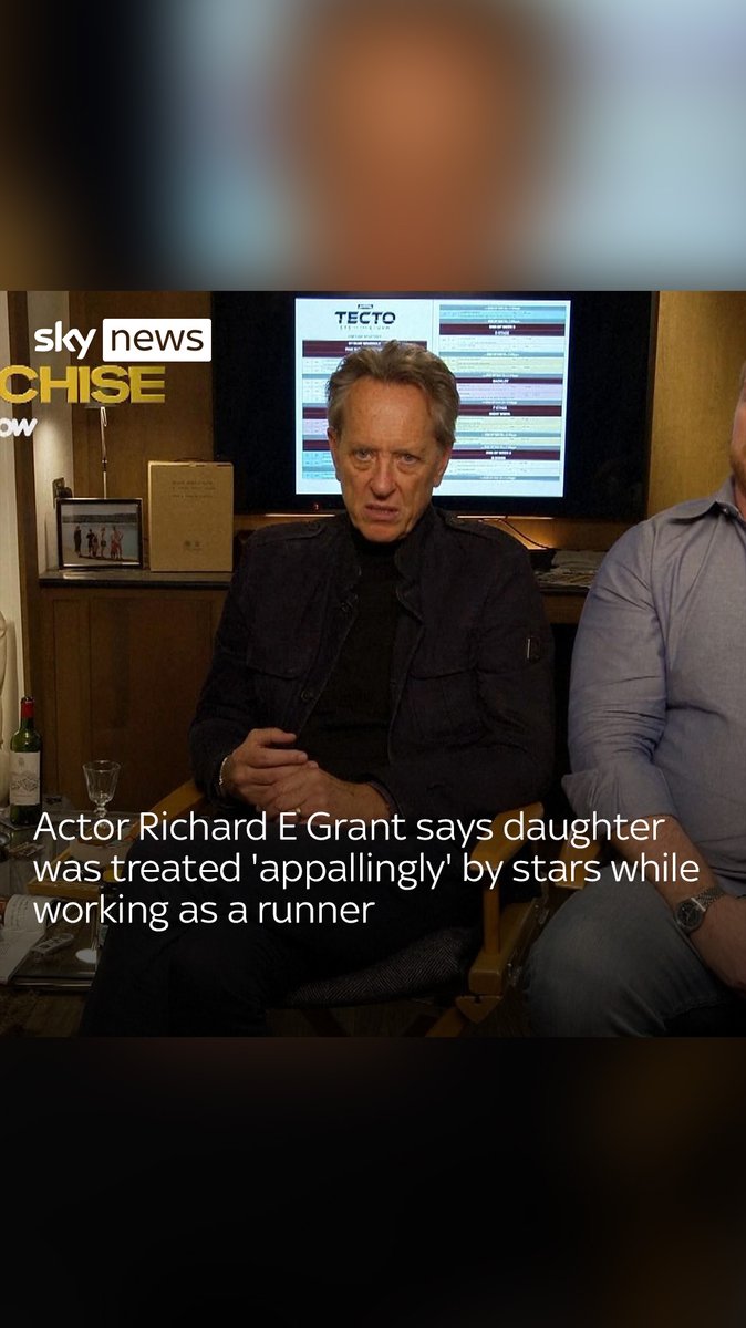 Richard E Grant says runners are the most underappreciated people on a film set. The actor says his daughter was treated 'appallingly' by stars when she was a runner.