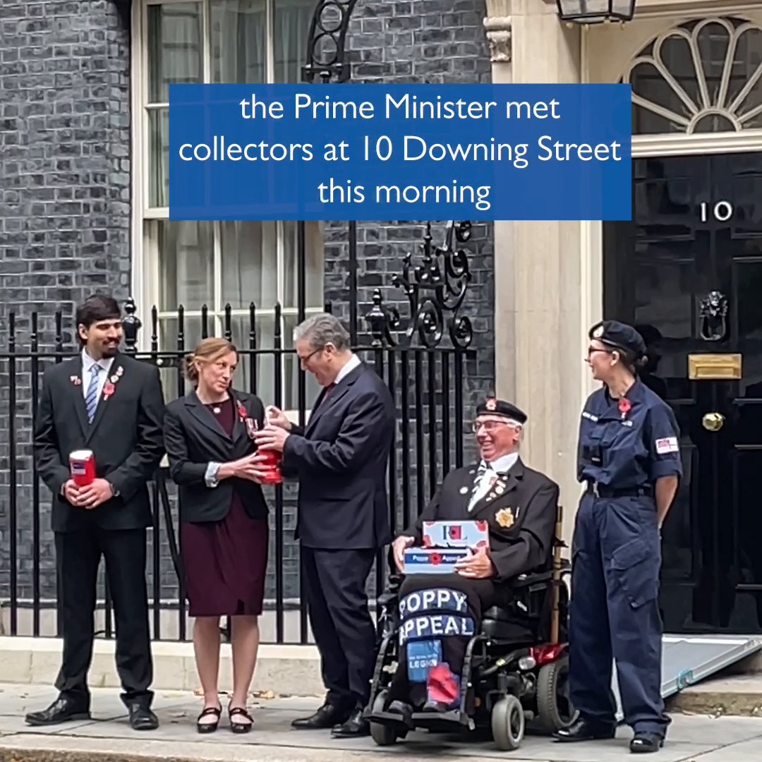 Earlier today #PoppyAppeal collectors and veterans attended UK Prime Minister to meet the Prime Minister as he made his donation to the Royal British Legion’s Poppy Appeal, which officially launches this Thursday. 1/2