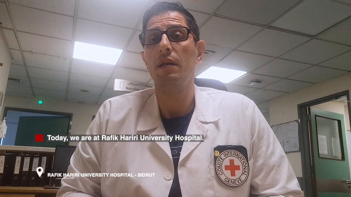📍 Lebanon | "Yesterday was one of the most difficult nights for us ... People are worried about what might happen and are afraid of dying". Head nurse Moustafa Khalife shares from Beirut, where last night intense shelling hit near the hospital where he & ICRC surgeons work.