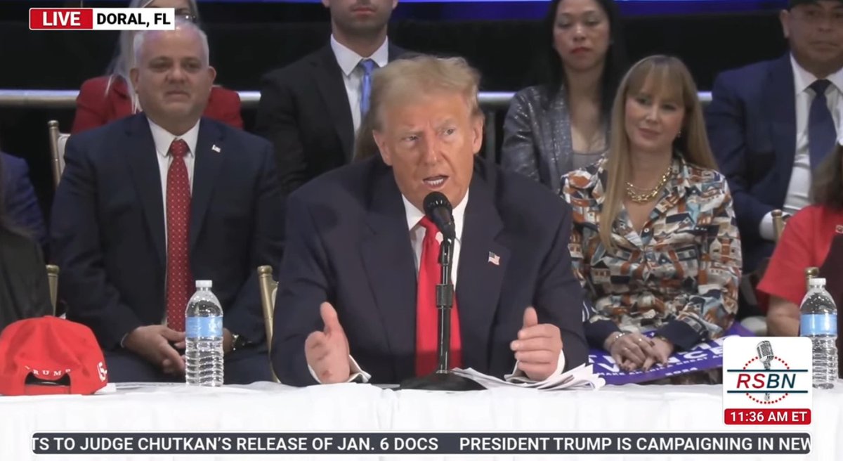 Trump says he thinks it should be illegal to air ads pointing out his connections to Project 2025: “I can't even imagine it's legal… Is there a court that can do something about that?”