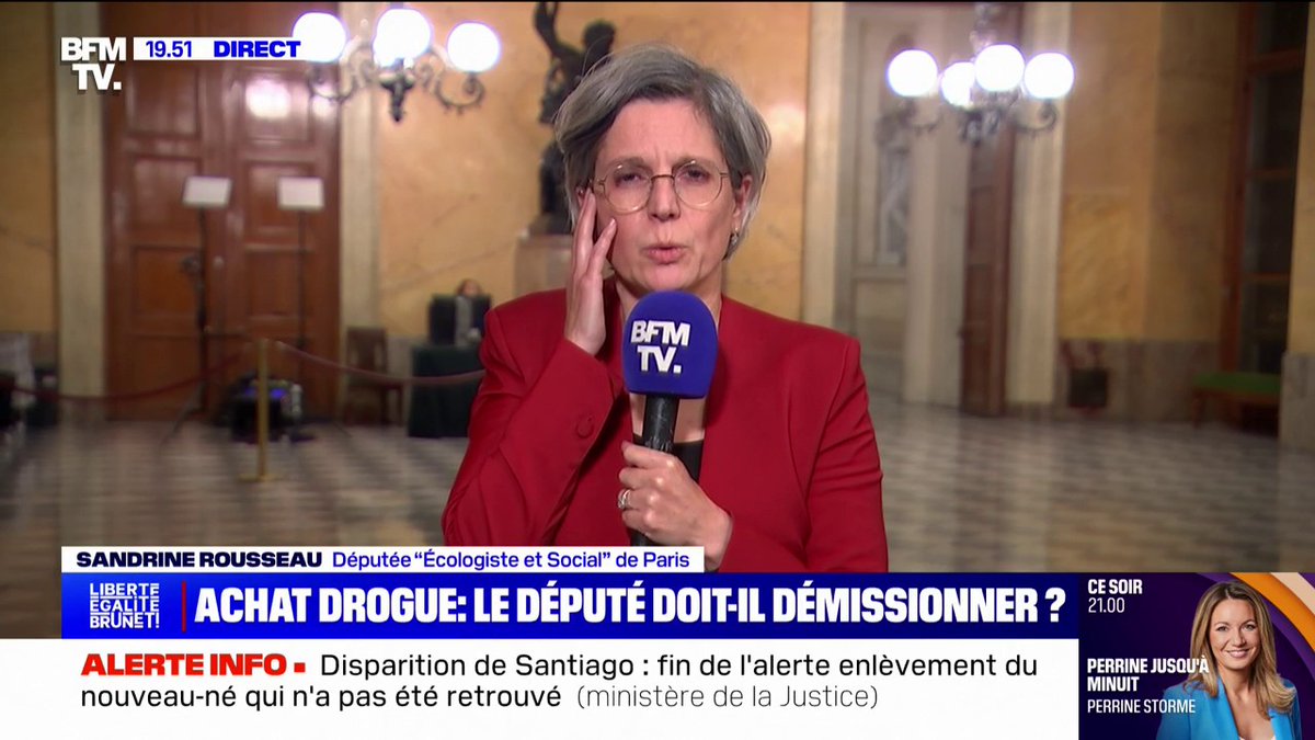 Député contrôlé en possession de drogue: "La lutte contre la consommation de drogue ne peut pas passer par la criminalisation et la stigmatisation des consommateurs", juge Sandrine Rousseau (les Écologistes)