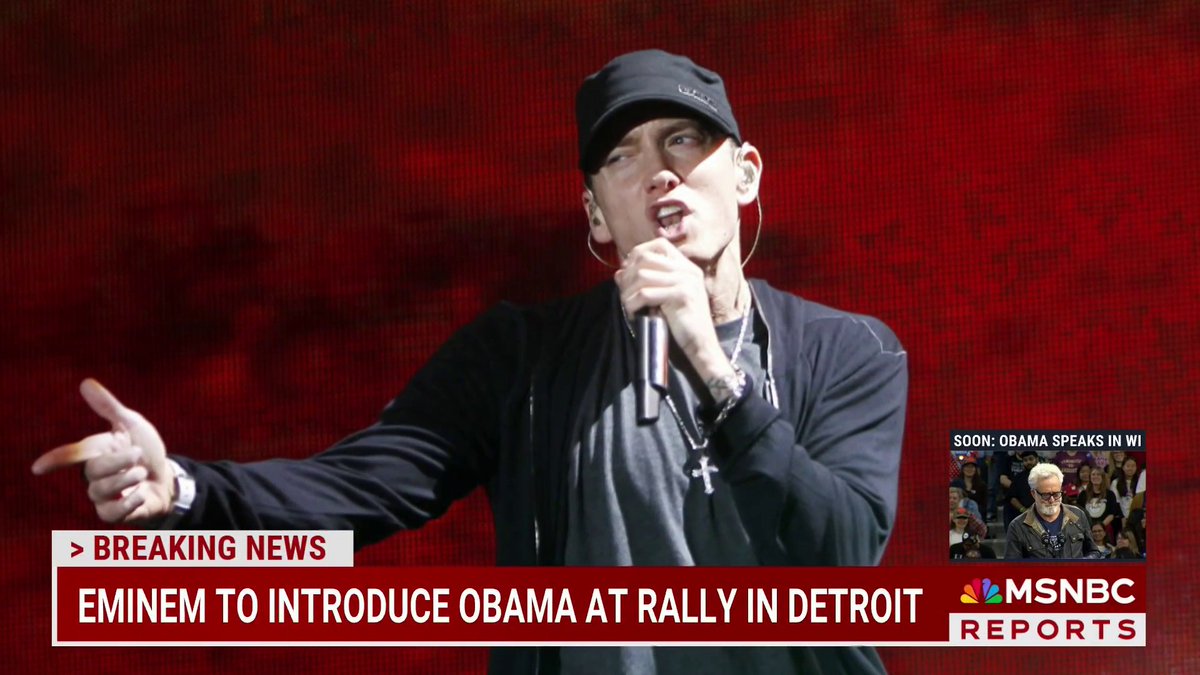 BREAKING: Eminem to introduce Barack Obama at the Harris-Walz rally in Detroit tonight
