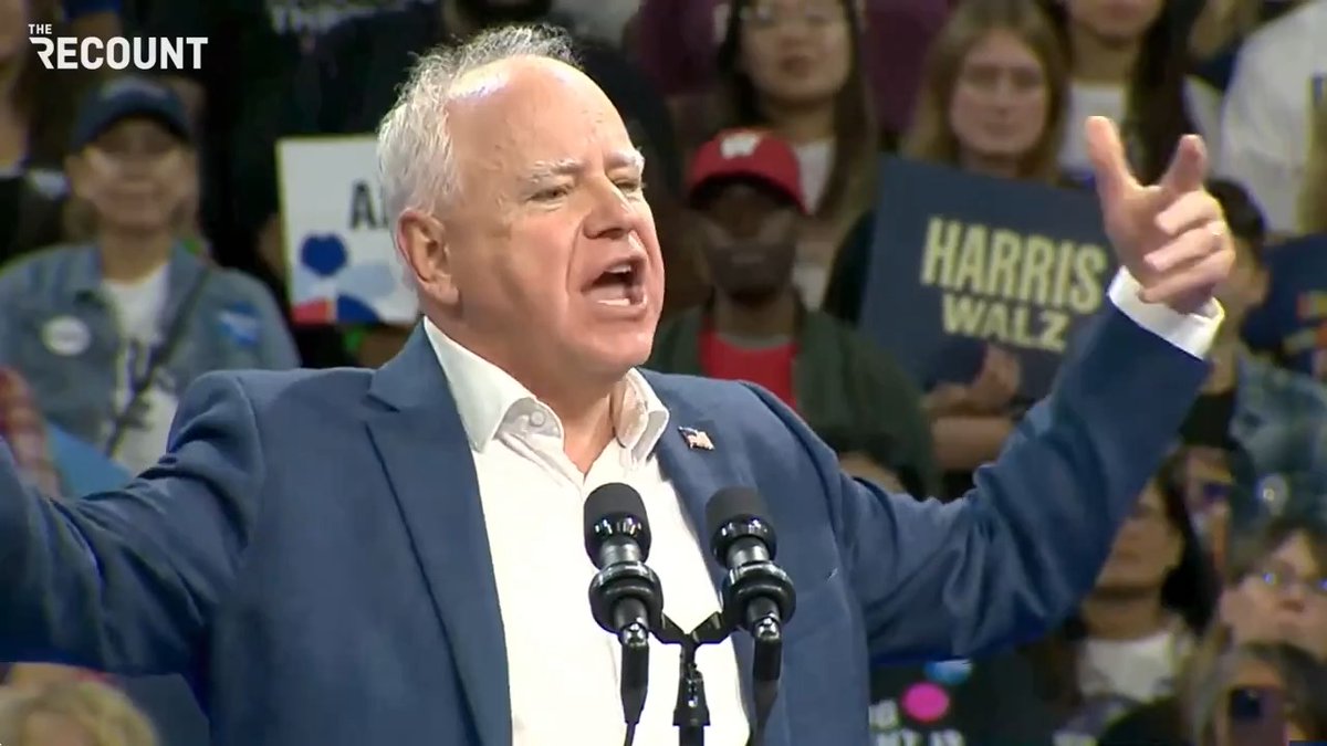 "Elon's on that stage, jumping around, skipping like a dipshit." — Tim Walz jokes that Elon Musk is Trump's real "running mate"