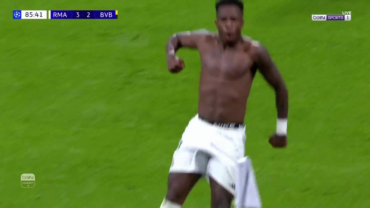 🎥 🏃‍♂️ 🏃‍♂️ 🏃‍♂️ فينيسوس جونيور يركض من خلف نصف الملعب و يسجل هدف اسطوري امام بوروسيا دورتموند ليبصم على الرابع للريال 👏🔥🔥🔥
