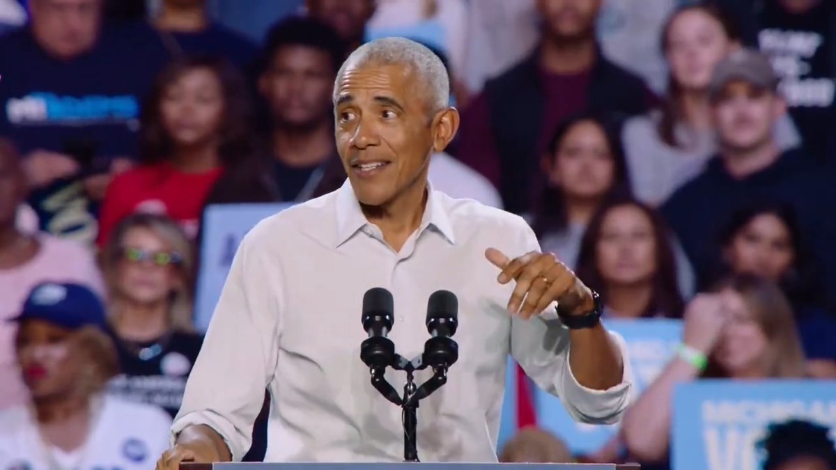 President Obama: Kamala Harris was raised in the middle class. She worked at McDonald’s when she was in college. She didn’t pretend to work at McDonald’s when it was closed