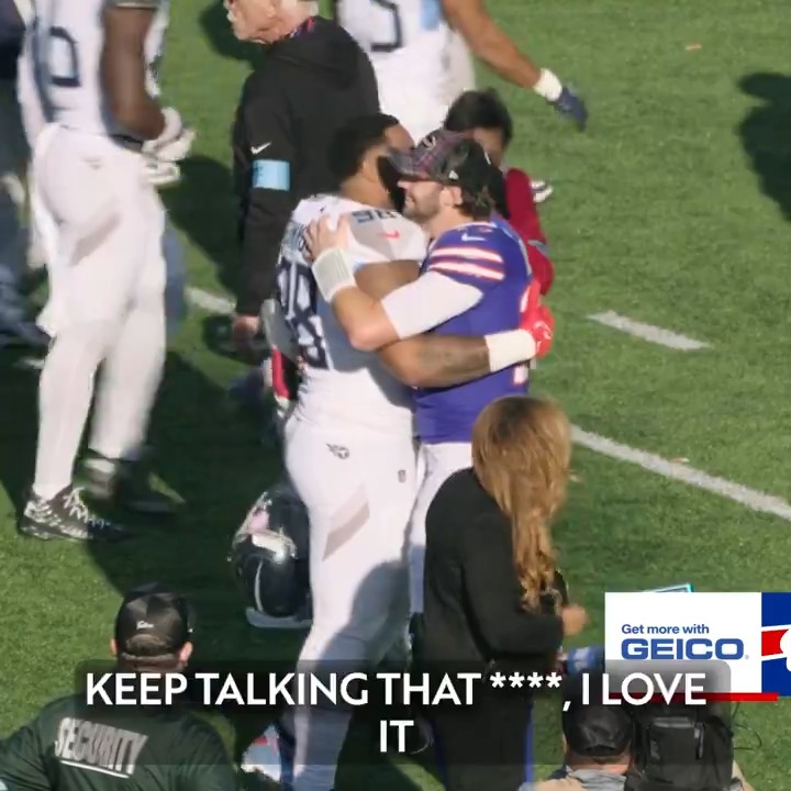 The NFL's biggest trash talking QB is at it again. 😂 Watch Josh Allen's mic'd up from our win over the Titans: GEICO | #BillsMafia