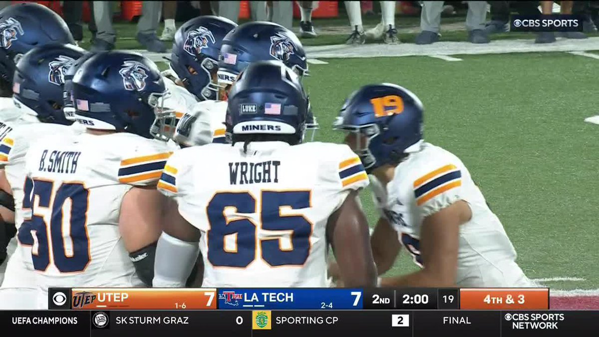 On his first snap of the season, Pickles plows his way to a first down UTEP Football