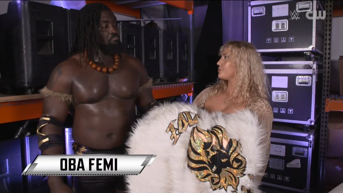 "No, thank YOU." Well this was an interesting interaction between Nikkita Lyons and Oba Femi wwe... #WWENXT