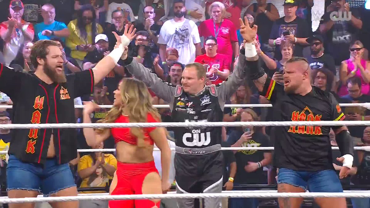 WHAT AN ENDING! Valerie Loureda takes out 𝙹, Cole Custer helps out Hank Walker &amp; Tank Ledger and now EVERYONE is dancing! 😂 NASCAR NASCAR_Xfinity #WWENXT