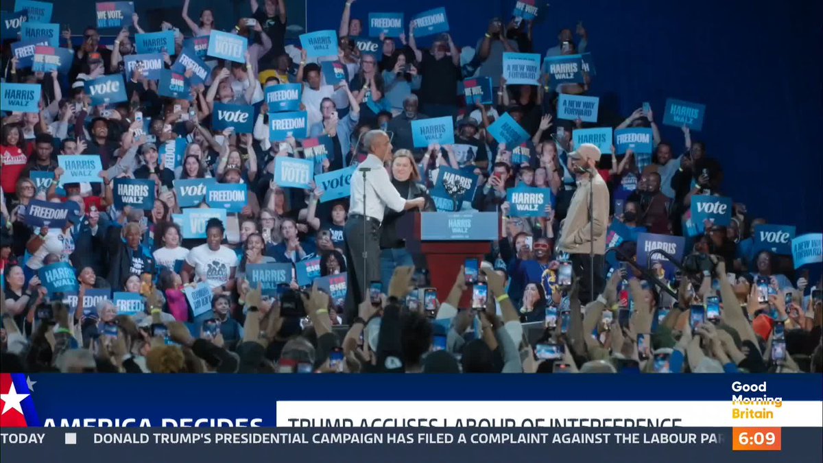 Donald Trump’s presidential campaign has filed a complaint against the Labour Party for what it claims is 'interference’ in the US election. It comes as Barack Obama has been campaigning for the Kamala Harris campaign in Detriot, which is considered a swing state.