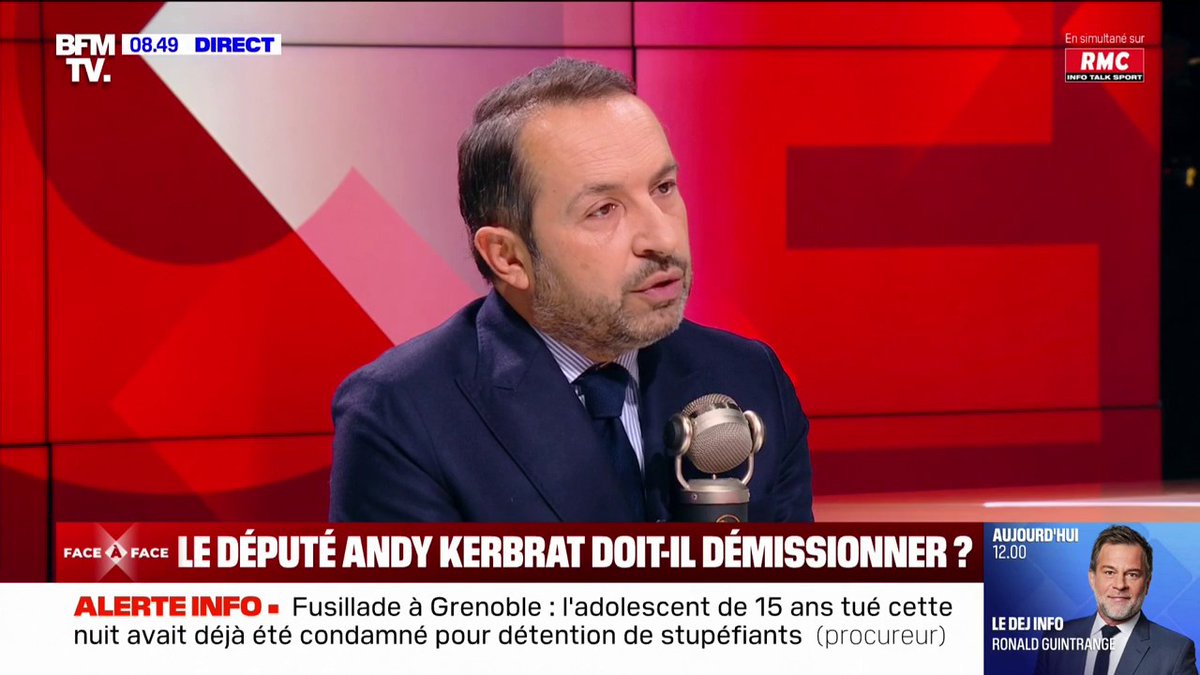 Sébastien Chenu (RN), sur le député LFI Andy Kerbrat: "À partir du moment où un député commet un délit, la question de la démission se pose et lui est posée"