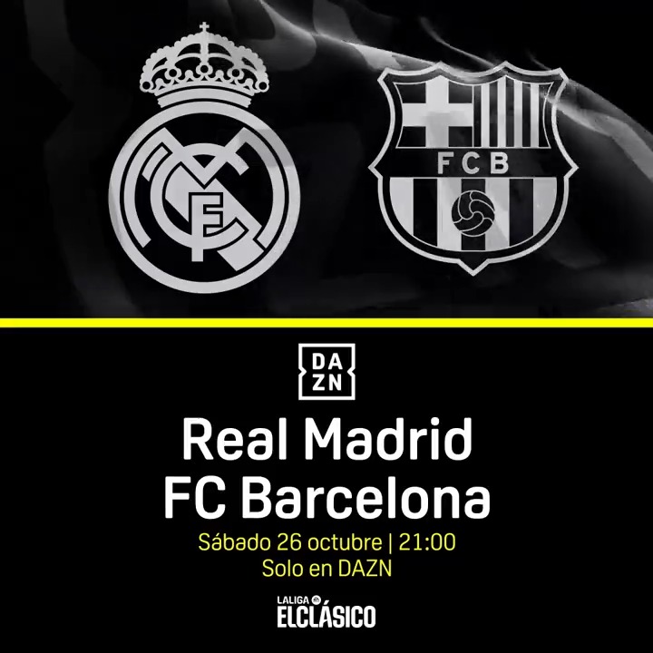El partido de partidos. El momento en el que el planeta se paraliza. El día que muchos tienen marcado en el calendario. ELCLÁSICO se juega este sábado en DAZN 🔗 #ELCLASICOenDAZN ⚽️