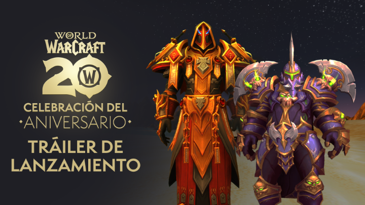 ¡La celebración por el 20.º aniversario llega hoy! 🛡️ Conjuntos de armadura de nivel 2 actualizados 🌋 Banda de las Profundidades de Roca Negra 🪲 Otra visita a las puertas de Ahn'Qiraj ⌛ Paseo en el tiempo de mazmorras clásicas 🎉 ¡Y mucho más!