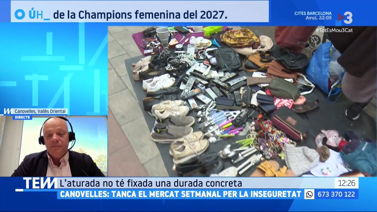 🔴 Canovelles tanca el mercat setmanal per la inseguretat “Els diumenges, que eren festius, s’han tornat de patiment”, Emilio Cordero, alcalde de Canovelles #TotEsMou3Cat ▶