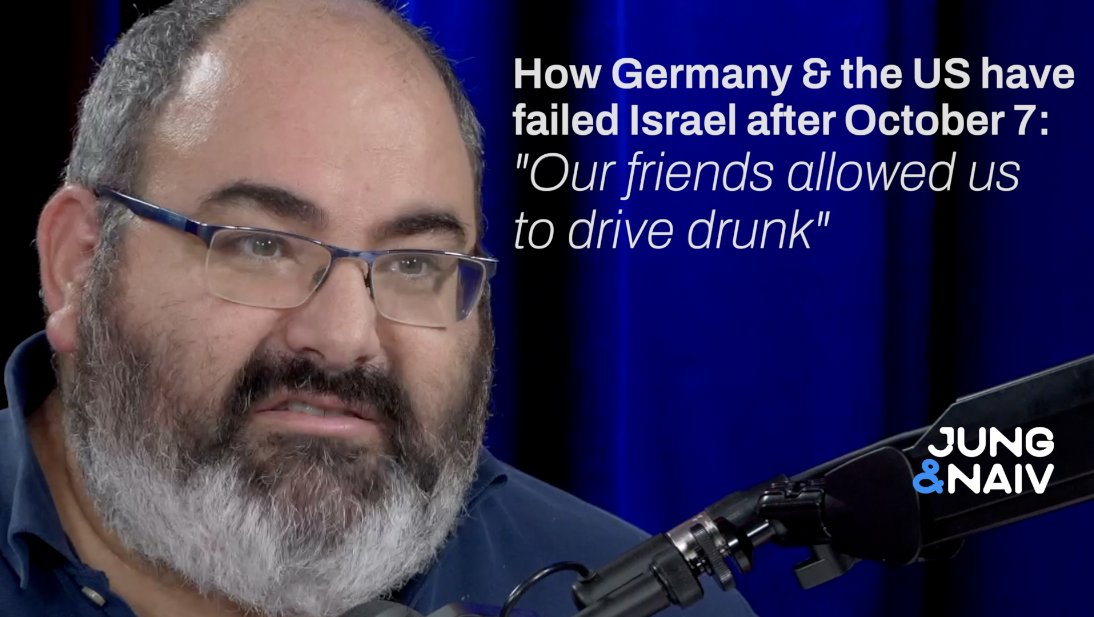 How Germany & the US have failed Israel after October 7: "Our friends allowed us to drive drunk. And some of our friends made sure we take another shot before we go into the car“ #Gaza - Yehuda Shaul, former IDF soldier & co-founder of Breaking the Silence