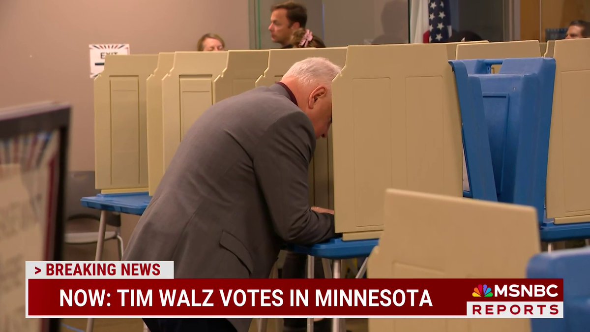 MOMENTS AGO: Tim Walz votes in Minnesota.