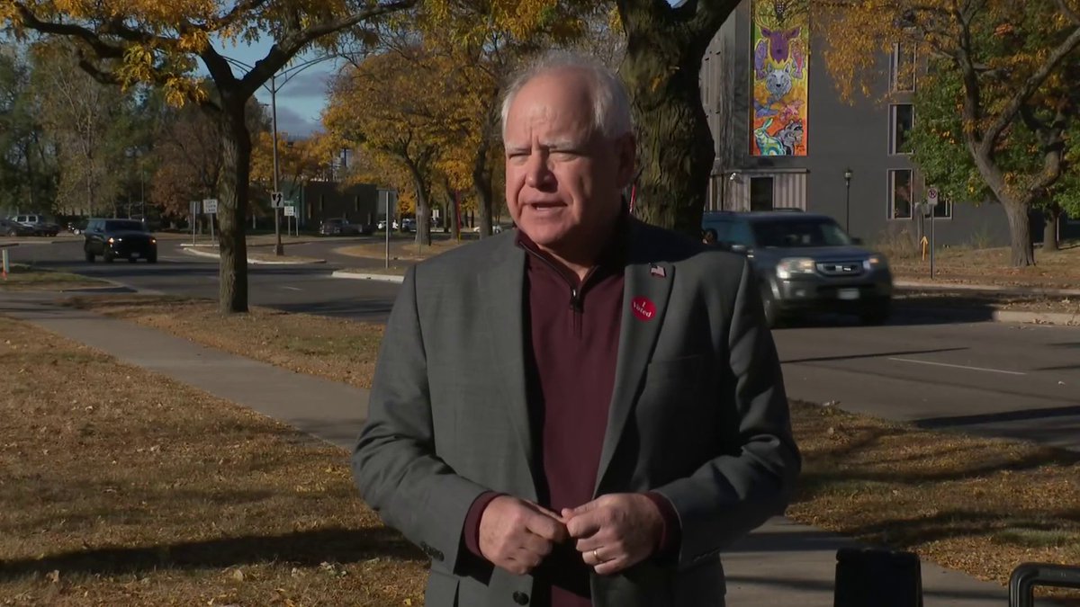 MOMENTS AGO: Gov. Tim Walz speaks after voting early this morning and addresses John Kelly's comments about former President Trump.