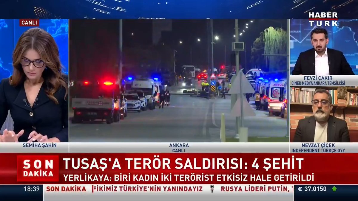 🔴Saldırı nasıl gerçekleşti? Fevzi Çakır: Teröristler TUSAŞ tesislerine geliyor. Taksiden indikten sonra saldırıya hemen başlıyorlar. Öncesinde keşif yapılmıştır, çünkü o kapı personelin giriş-çıkış yaptığı, güvenlik önlemlerinin daha düşük düzeyde tutulduğu bir kapı. "Çok sayıda silah var, el bombası var çok sayıda mühimmat var."