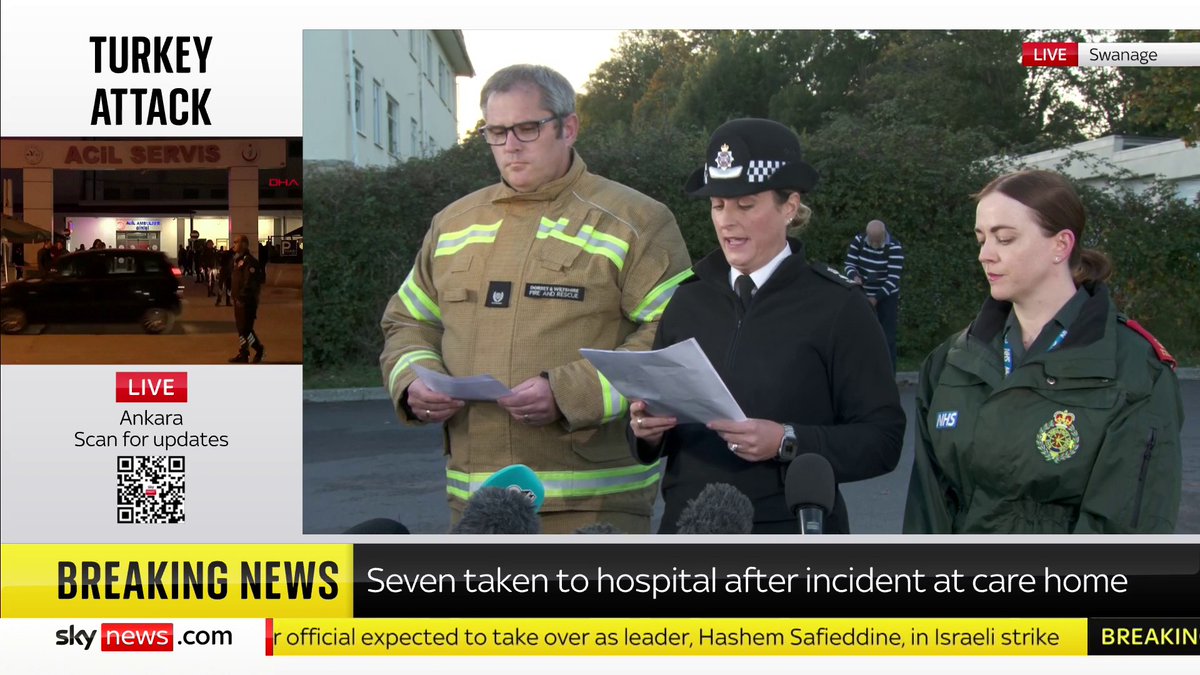 Dorset Police give an update on the ongoing incident at Gainsborough care home, where three people were found dead this morning. Chief Superintendent Heather Dixey says possible carbon monoxide poisoning is the "primary line of inquiry". ➡️