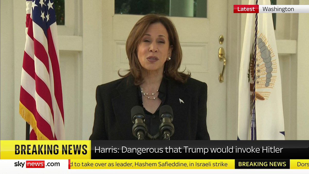 BREAKING: Kamala Harris responds to comments allegedly made by Donald Trump when he was president in which he spoke positively about Adolf Hitler. Trump's ex-chief of staff John Kelly made the claims in a series of recent interviews.