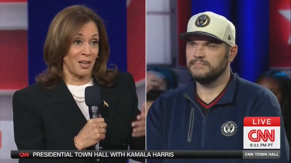Kamala is CRUSHING her CNN town hall. Her answer for how she’ll bring down costs was perfect: “I believe we should have a national ban on corporate price gouging…I have a plan to bring down housing costs.“
