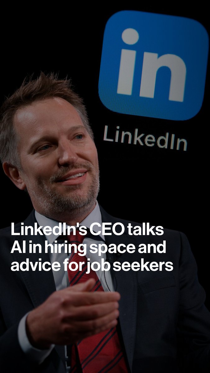 "The use of AI in hiring will be the biggest change in reducing bias in hiring." LinkedIn CEO Ryan Roslansky shares his thoughts on charting your career, using AI, and even Pesto the penguin in this rapid-fire Q&amp;A session with @haslindaTV