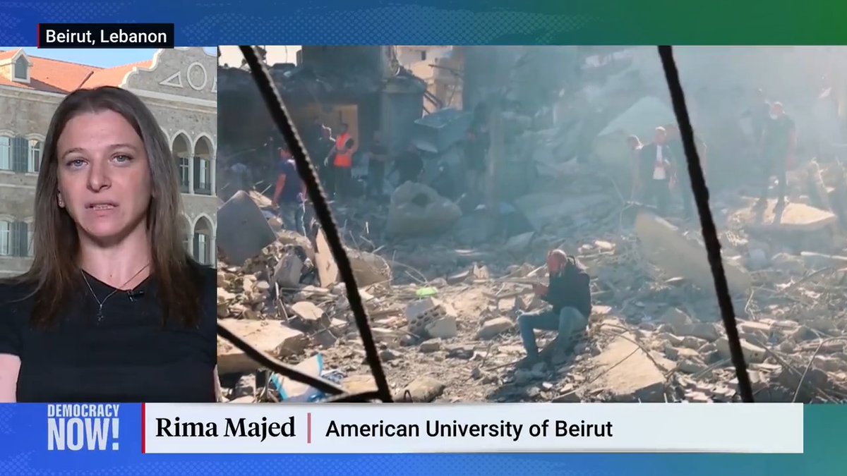 “Does Lebanon have the right to defend itself using the same techniques and tactics that Israel uses? Of course not!" Lebanese scholar Rima Majed discusses Israel's targeting of civilians and impunity for "a war that has no rules, that respects no international conventions."