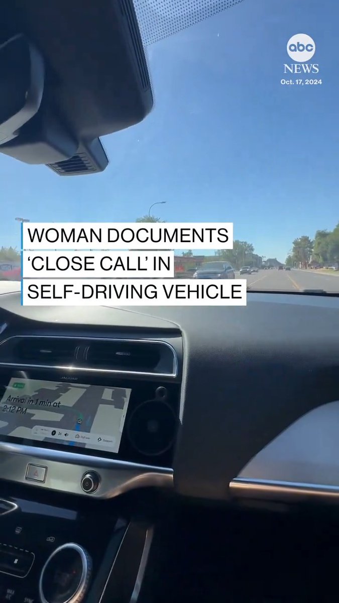 The moment a self-driving vehicle appeared to hesitate as it turned onto a busy road, pausing slightly with oncoming traffic, was captured on camera as passengers screamed. A Waymo spokesperson said the car maintained a safe distance from other vehicles.