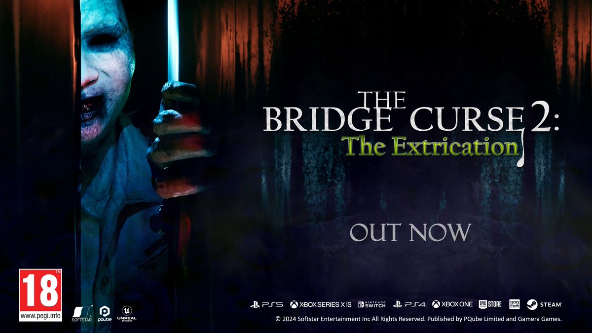 To celebrate the console release of The Bridge Curse 2: The Extrication, we are giving away 5 digital keys! To enter: 🖤 Like ✨ Follow 👻 Comment your favourite video game jumpscare Winners will be randomly selected on October 29. Good luck!