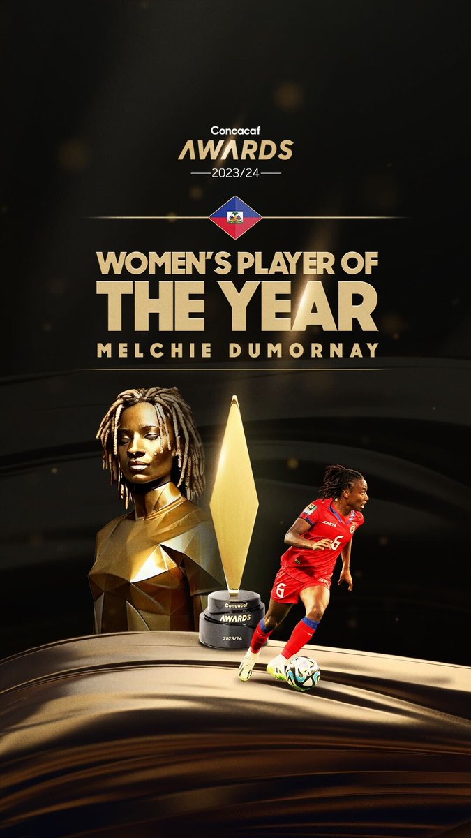 Melchie Dumornay 🇭🇹 is the 2023/24 Concacaf Women’s Player of the Year 🔝 Félicitations, Melchie, tu fais la fierté de la région Concacaf ! More info: