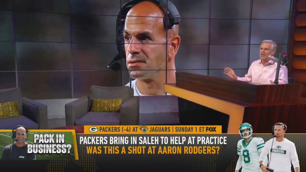 Matt LaFleur and the Packers bring in Robert Saleh to help at practice... "I don't want to hear they're just friends... They have a through line, Aaron Rodgers." — @ColinCowherd