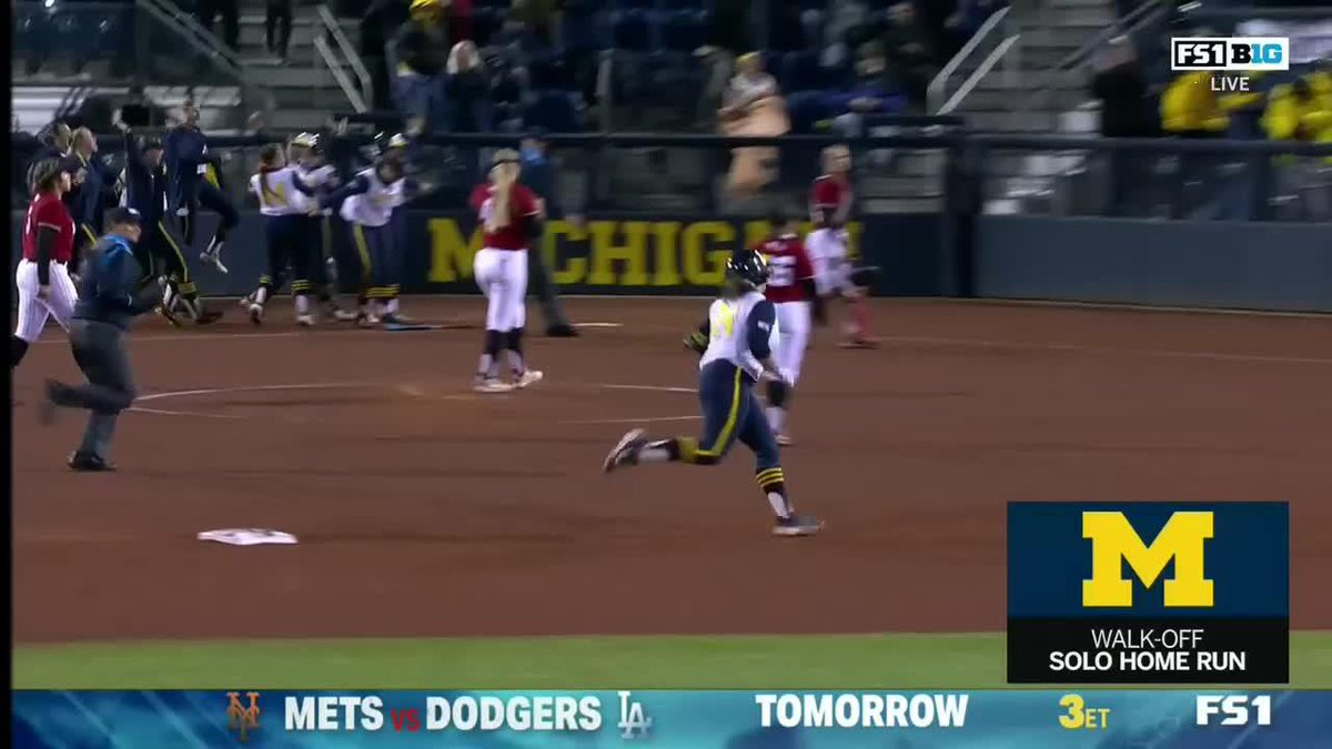 A magical Michigan moment for Ava Costales ✨ This #TBT we’re throwing it back to the freshman's first walk-off homer as a Wolverine. #B1GSoftball x Michigan Softball