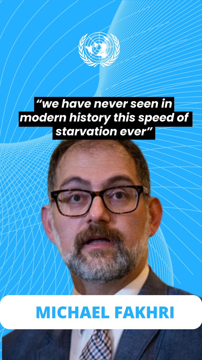 The 🇺🇳 Special Rapporteur on Right to Food Michael Fakhri “This is an attempt to use starvation to displace, kill, annihilate people as an attempt to erase Palestinians from history & their land in order for Israel to fully annex Palestinian territory.”