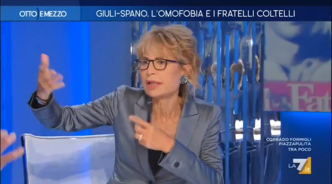 Gruber a Coghe di Pro Vita: "Meloni si è separata con una figlia fuori dal matrimonio, la sorella è separata in casa, Salvini ha due figli da donne diverse e una fidanzata. Come mai avete tutta questa tolleranza nei confronti di chi non ha una famiglia tradizionale?" #ottemezzo