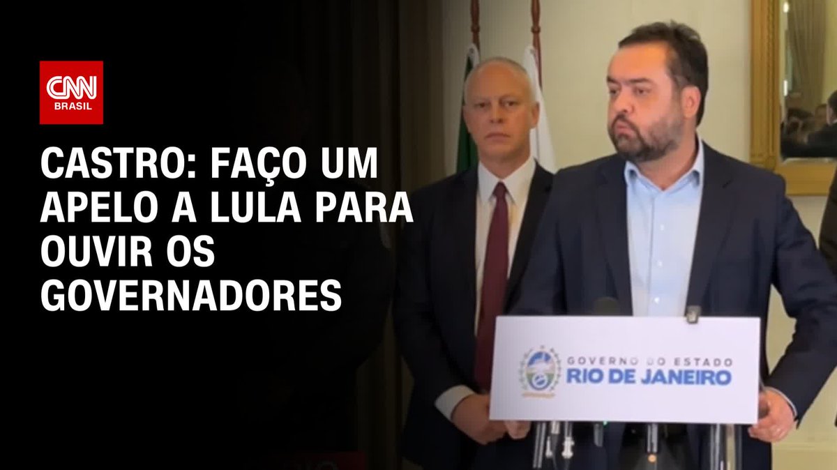 Em entrevista coletiva nesta quinta-feira (24), o governador do Rio de Janeiro, Cláudio Castro (PL), fez um apelo ao presidente Luiz Inácio Lula da Silva (PT) que “ouça os governadores” em estados em que as organizações criminosas são mais fortes. #CNNBrasil