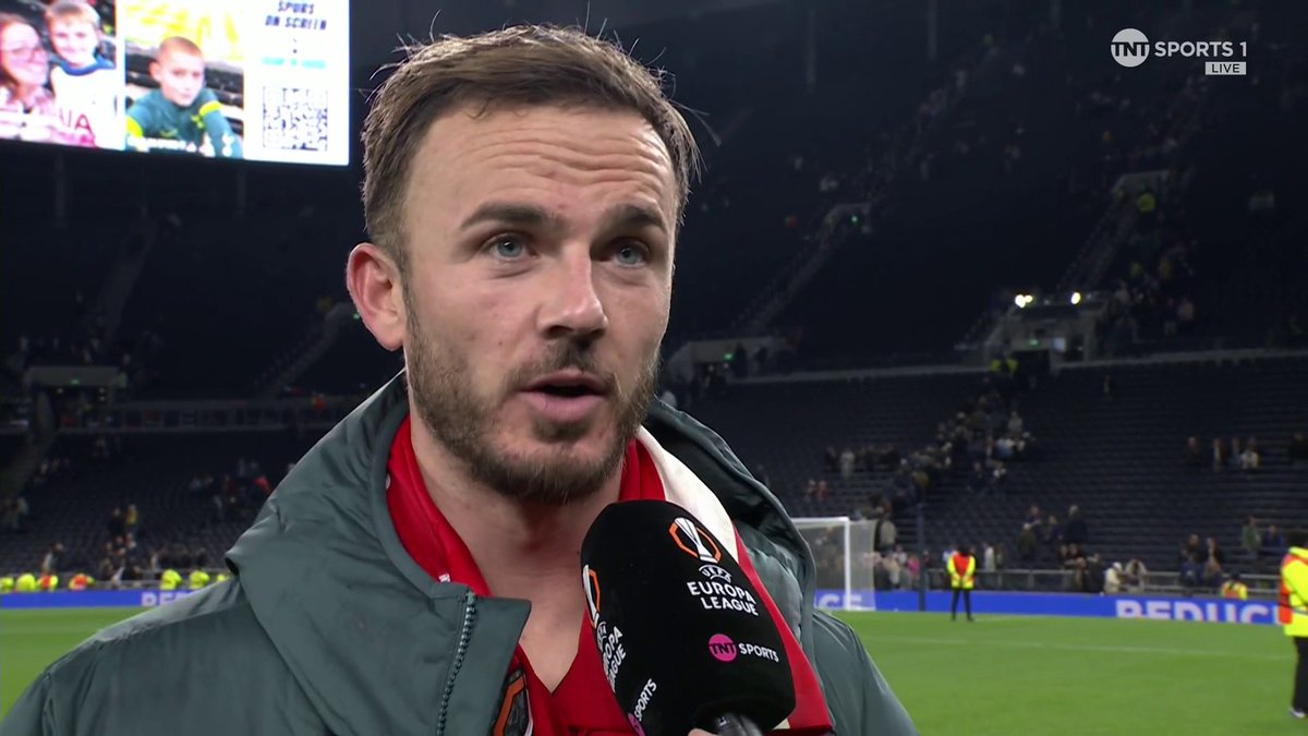 “I thought we had Neymar on the left wing!” James Maddison reacts to another win for Tottenham in the Europa League, and Mikey Moore's quality performance 👏 🎙: Jeff Brazier