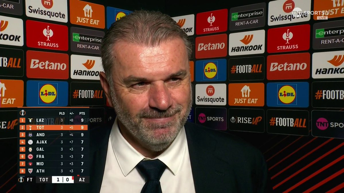 “As long as they score mate, I couldn’t care less” Safe to say Ange Postecoglou wasn't too bothered about who took the penalty for Tottenham in their win over AZ Alkmaar 😅 🎙: Jeff Brazier