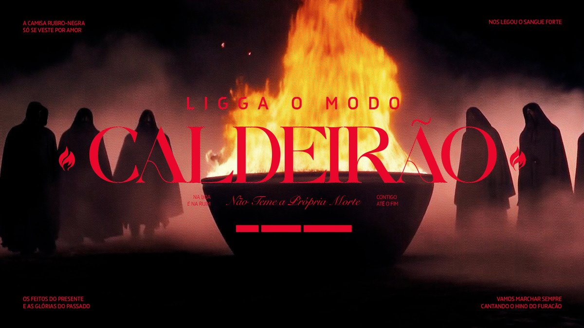 Todo mundo já ouviu que nós temos um pacto. A verdade é que sim, nós temos. Não com entidades sobrenaturais, mas com uma força que vem das arquibancadas. A energia da nossa torcida sempre nos moveu, agora não será diferente. 6 jogos decisivos. O #PactoRubroNegro se fará valer. Mais uma vez, podemos mudar nosso destino. Desligue o modo Arena. Ligga o #ModoCaldeirão.