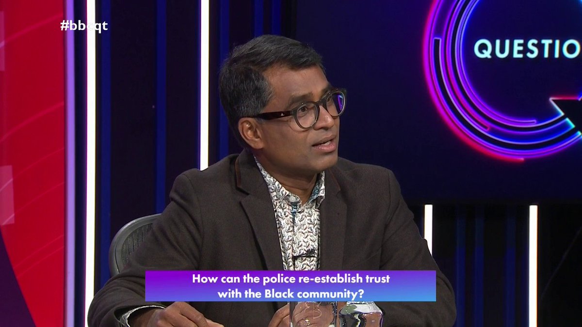 “I want to know that when my kids go out, they are not being targeted because of the colour of their skin” Danny Sriskandarajah responds to a #bbcqt audience member on the question of restoring trust between the police and the Black community