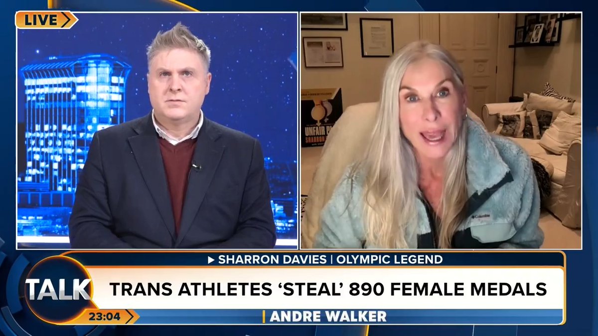 The United Nations is facing calls to ban trans athletes from women's sports after a study revealed nearly 900 medals have been lost to biological males. Olympian Sharron Davies: "This is a massive accident waiting to happen." André Walker Sharron Davies HoL MBE