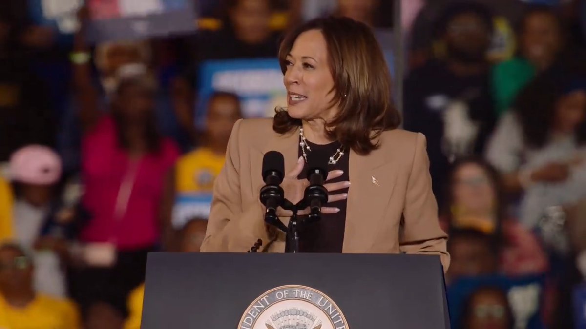 Vice President Harris: Imagine the Oval Office in three months. It's either Donald Trump in there stewing over his enemies list, or me working for you, checking off my to-do list